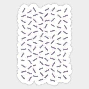 White Confetti on Textured Lavender Background Sticker